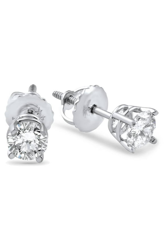 Pompeii 5/8ct Diamond Screw Back Studs 14K White Gold (J/K,I2/I3)