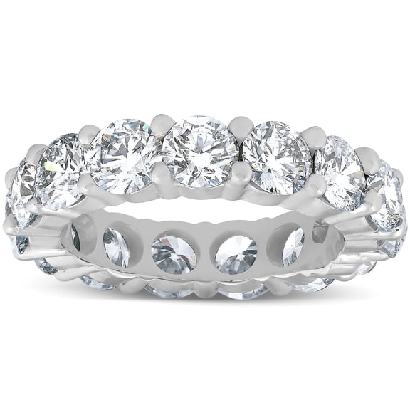 Pompeii3 5Ct Lab Grown Diamond Eternity Ring Women's Wedding Band 14K White Gold (F,VS)