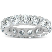 POMPEII3 Pompeii 5 Ct Lab Grown Diamond Eternity Ring Womens Wedding Band 14K White Gold (F,VS)