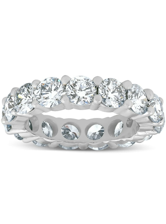 Pompeii 5 Ct Lab Grown Diamond Eternity Ring Womens Wedding Band 14K White Gold (F,VVS)