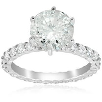 Pompeii 5 carat  Diamond Engagement Eternity Ring 14K White Gold Round Cut (H-I,I1-I2)
