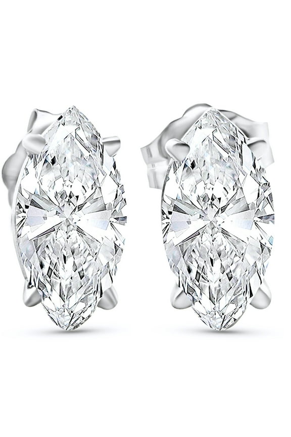 Pompeii .50 - 4.00 Ct TW Marquise Diamond Studs in 14k Gold Lab Grown Earrings