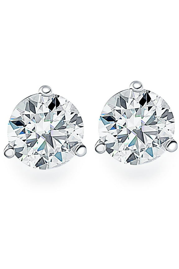 Pompeii .50CT Round Brilliant Cut Natural Diamond Stud Earrings In 14K Gold (G/H,I2-I3)