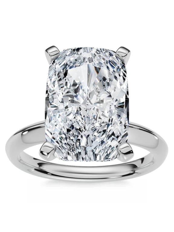 Pompeii Certified 5Ct Cushion Solitaire Diamond Engagement Ring Lab Grown (F/G,VS1-VS2)