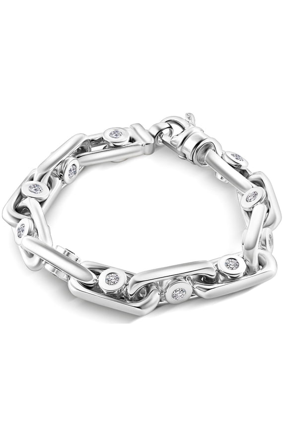 Pompeii 5Ct Diamond Men's 14k Gold (105gram) or Platinum (170gram) 10mm Bracelet 8.75"
