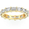 thumbnail image 1 of Pompeii 5Ct Emerald Moissanite Eternity Ring in 14k Yellow Gold (,), 1 of 4