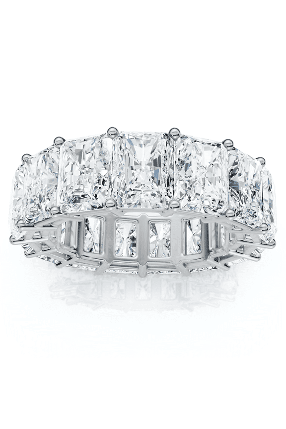 Pompeii 5Ct Radiant Cut Diamond 14k White Gold Eternity Wedding Ring Lab Grown