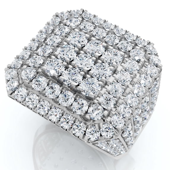 Pompeii 5Ct TW Men's Round Diamond Pave Ring Gold Lab Grown (F/G,VS1-VS2)