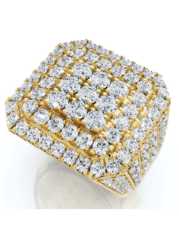 Pompeii 5Ct TW Men's Round Diamond Pave Ring Gold Lab Grown (F/G,VS1-VS2)