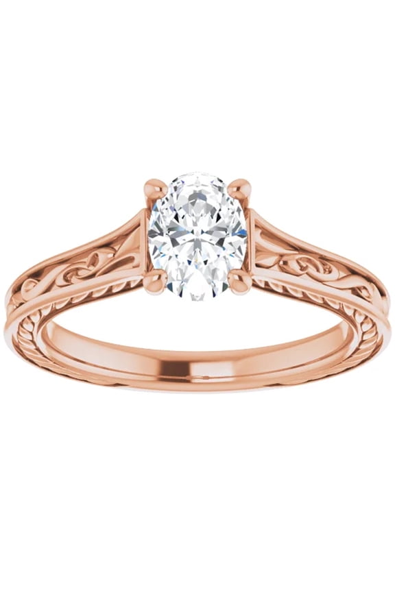 Pompeii 5Ct Three Stone Moissanite Ring 10k White Gold (,)