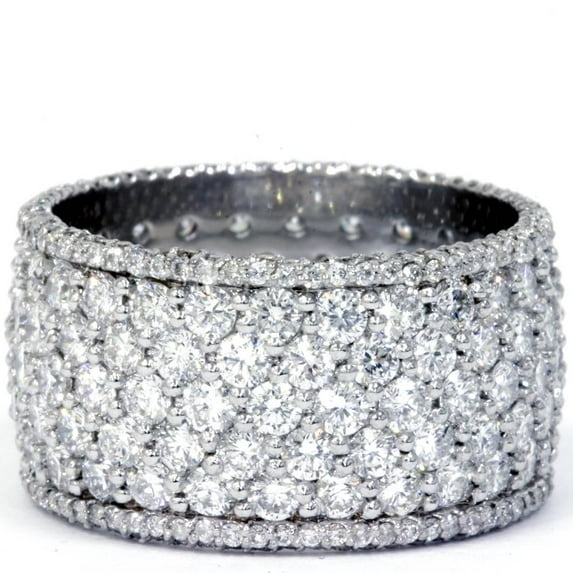 Pompeii 5ct Pave Diamond Eternity Ring 14K White Gold (F/G,VS2-SI1)