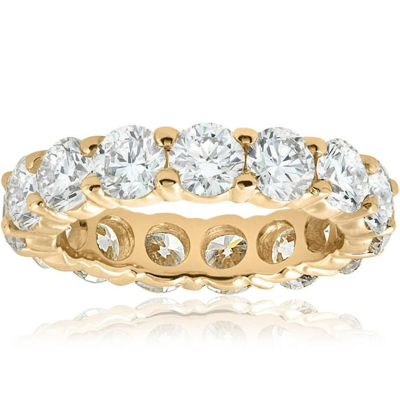 Pompeii 5ct Prong Diamond Eternity Wedding Ring 14K Yellow Gold (I-J,I2)