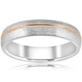 thumbnail image 1 of Pompeii 5mm 14k Rose Gold Two Tone Mens Brushed Wedding Band (,), 1 of 3