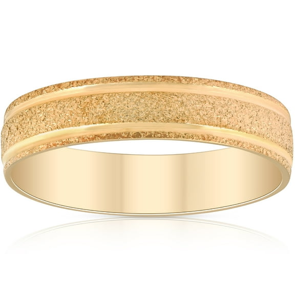 Pompeii 5mm Brushed Wedding Band 10K Yellow Gold (,)