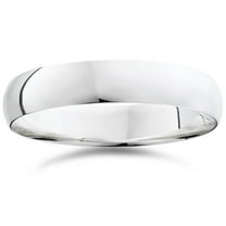 Pompeii 5mm Dome High Polished Wedding Band 10K White Gold (,)