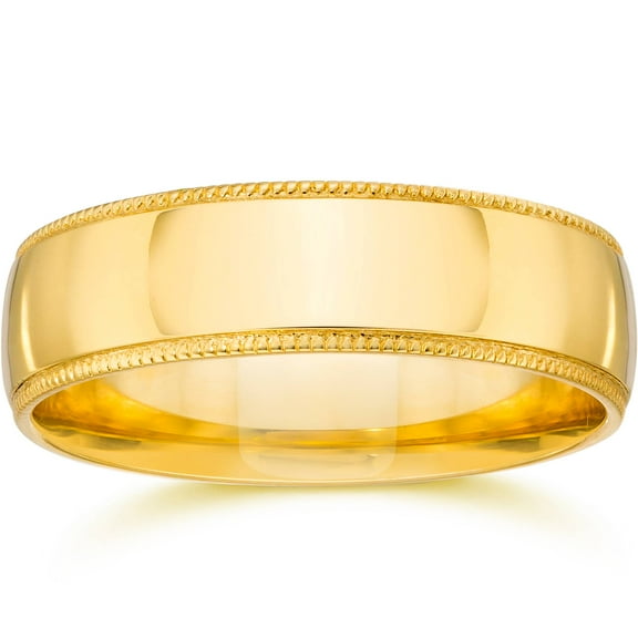 Pompeii 5mm Milgrain Wedding Band 14K Yellow Gold (,)