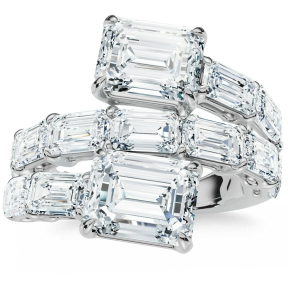 Pompeii 6 1/2Ct Emerald Cut Diamond Ring Gold Women's Right Hand Anniversary Band