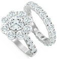 thumbnail image 1 of Pompeii 6 1/2Ct TW Round Diamond Engagement Wedding Ring Set 14k White Gold Lab Grown, 1 of 4