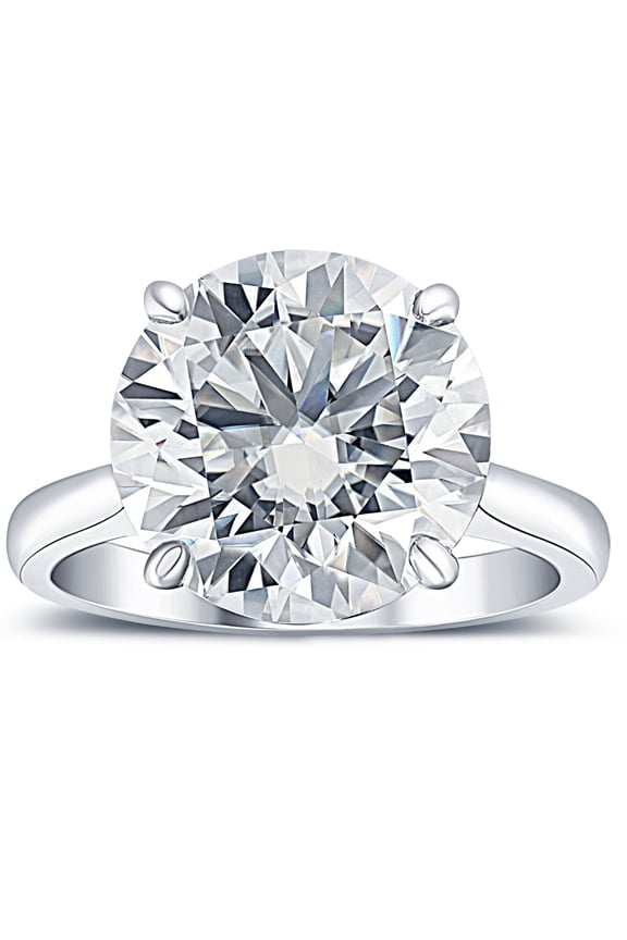 Pompeii 6 Ct Moissanite Solitaire Engagement Ring 10k White Gold (12mm stone) (,)