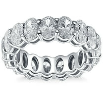 Pompeii 6 Ct Oval Moissanite Eternity Ring Womens Wedding Band 10k White Gold (,)