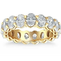 Pompeii 6 Ct TW Oval Cut Moissanite Eternity Ring 14k Yellow Gold Womens Wedding Band (,)