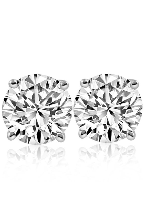 Pompeii 6 Ct TW Round Moissanite Studs in 14k White Gold (FG,VS)