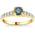 thumbnail image 1 of Pompeii .60Ct Blue & White Diamond Engagement Ring in 14k Yellow Gold (Blue,SI1), 1 of 3