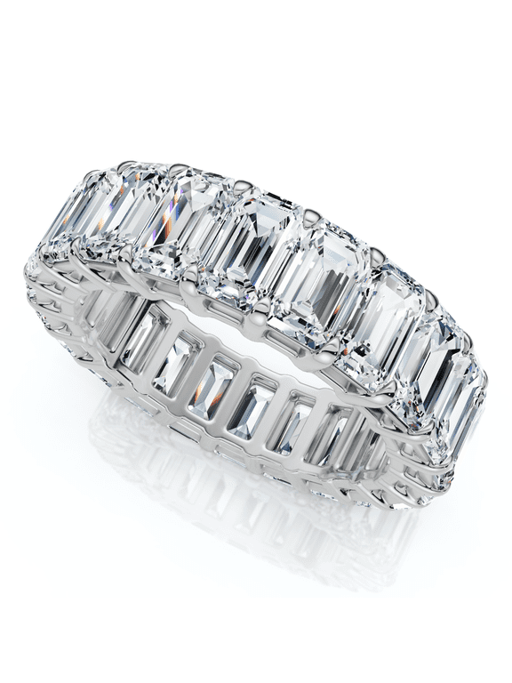 Pompeii 6Ct Emerald Cut Diamond Eternity Ring 14k Gold or Platinum Lab Grown (E/F,VS1-VS2)