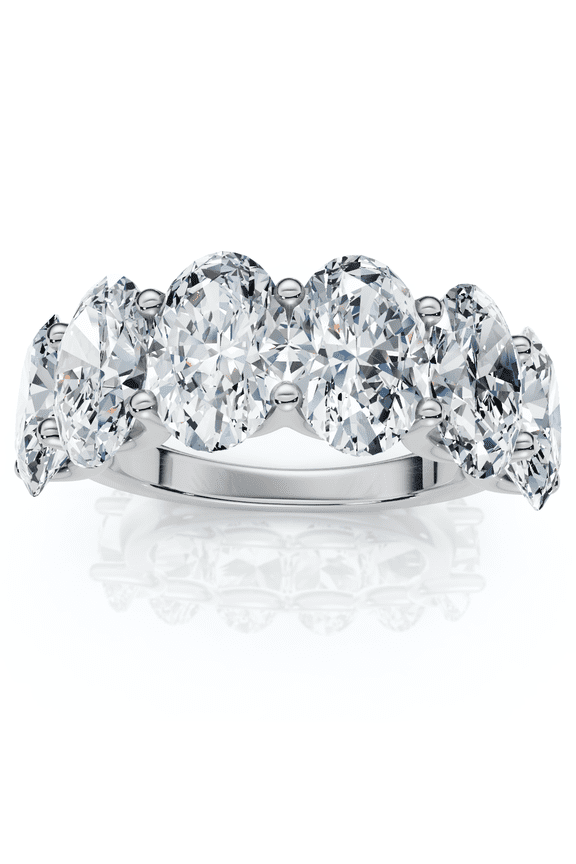 Pompeii 6Ct Oval Diamond U Prong Wedding Anniversary Ring 14k Gold Lab Grown (F/G,VS1-VS2)