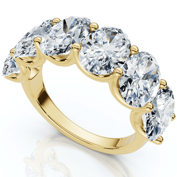 Pompeii 6Ct Oval Diamond U Prong Wedding Anniversary Ring 14k Gold Lab Grown (F/G,VS1-VS2)