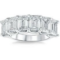 Pompeii 6Ct TW Emerald Cut Diamond Ring U Prong Lab Grown 14k White Yellow or Rose Gold