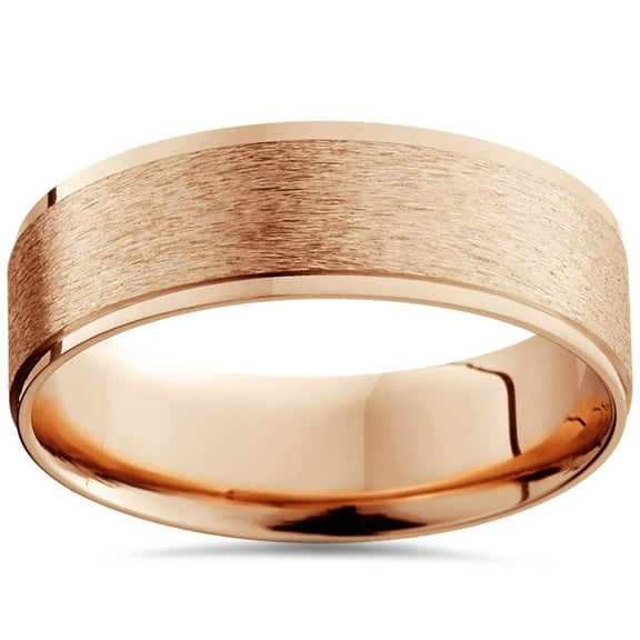 Pompeii 6MM Brushed Mens Wedding Band 14K Rose Gold (,)