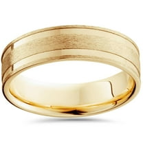 Pompeii 6mm 14K Yellow Gold Brushed Double Inlay Wedding Band (,)