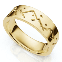 Pompeii 6mm 14k Yellow Gold Ring Nature Inspired Men's Wedding Band (,)