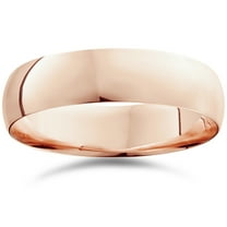 Pompeii 6mm Dome High Polished Wedding Band 10k Rose Gold (,)