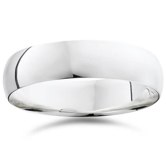 Pompeii 6mm Dome High Polished Wedding Band 950 Platinum (,)