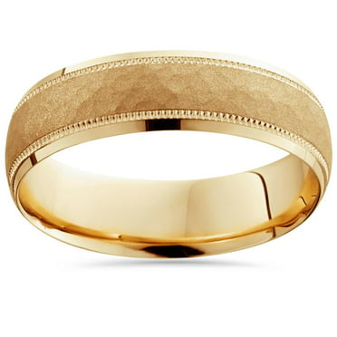 Pompeii Mens 14K Gold 2 Tone Hammered Wedding Ring Band (,) - Walmart.com
