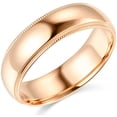 thumbnail image 1 of Pompeii 6mm Milgrain Plain High Polished Dome Wedding Band 10k White, Yellow, Rose Gold, 1 of 3