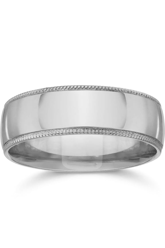 Pompeii 6mm Wide Milgrain Edge Wedding Band 950 Platinum (,)