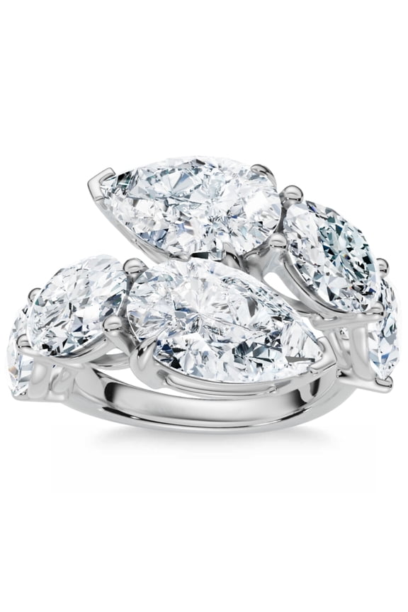 Pompeii 7.10Ct Pear & Oval Shape Bypass Ring Gold Lab Grown (F/G,VS1-VS2)