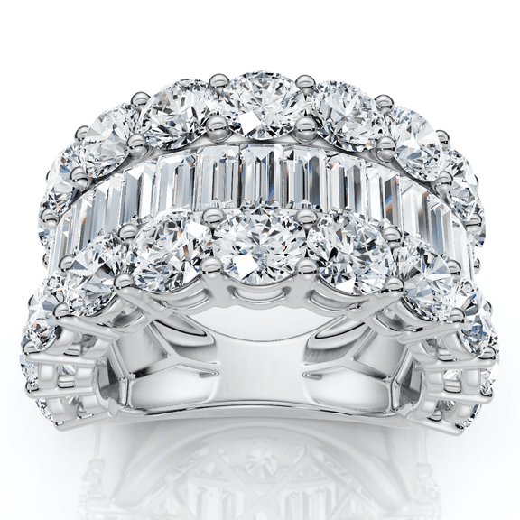 Pompeii 7.50Ct Baguette & Round Diamond Ring 10k Gold Lab Grown (E/F,VS1-VS2)