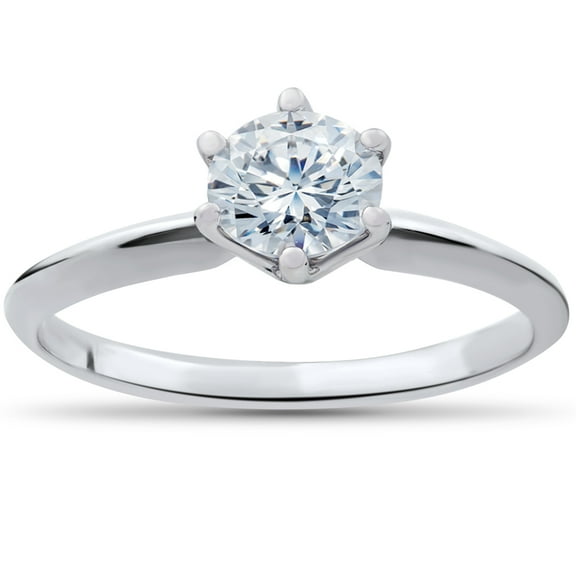 Pompeii 7/8 ct Diamond Solitaire Engagement Ring 14k White Gold (G/H,I1-I2)