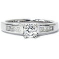 thumbnail image 1 of Pompeii 7/8ct Princess Cut Cathedral Diamond Engagement Ring 14K White Gold (G/H,I1-I2), 1 of 3