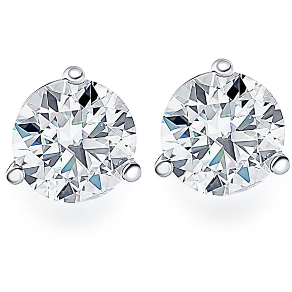 Pompeii .75CT Round Brilliant Cut Natural VS Quality Diamond Stud Earrings In 14K Gold