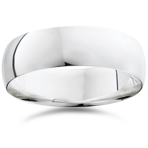 Pompeii 7mm Dome High Polished Wedding Band 950 Platinum (,)