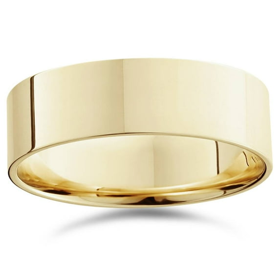 Pompeii 7mm Flat High Polished Wedding Band 14K Yellow Gold (,)
