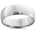 thumbnail image 1 of Pompeii 7mm Polished Hammered Wedding Band 10K White Gold (,), 1 of 2
