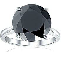 Pompeii3  8Ct Black Moissanite Solitaire Engagement Ring 10k White Gold (,)