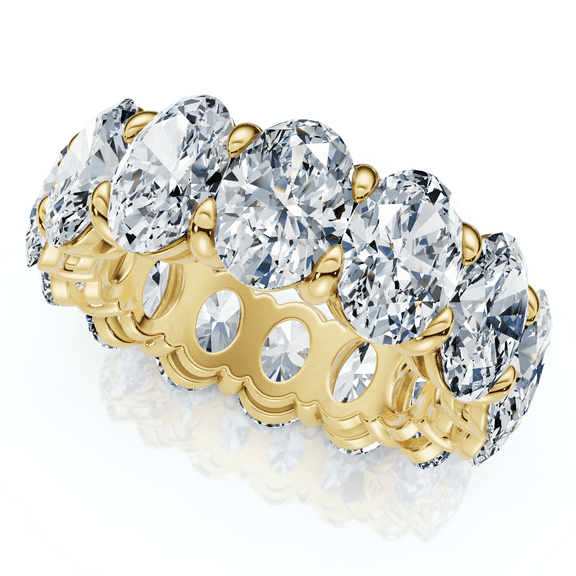 Pompeii 8Ct Oval Diamond Eternity RIng 14k Gold Platinum Band Lab Grown (F/G,VS1-VS2)