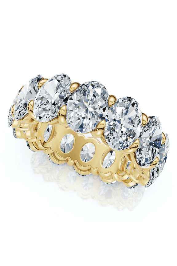 Pompeii 8Ct Oval Diamond Eternity RIng 14k Gold Platinum Band Lab Grown (F/G,VS1-VS2)